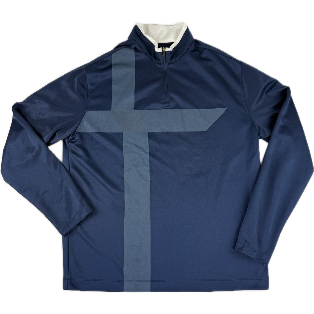 Nike Golf Therma-Fit Performance Shirt Size Large‎ Navy Long Sleeve 452745-419